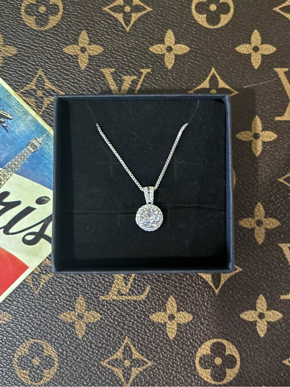 Silver Plated CZ Brilliant Cut Pendant Necklace